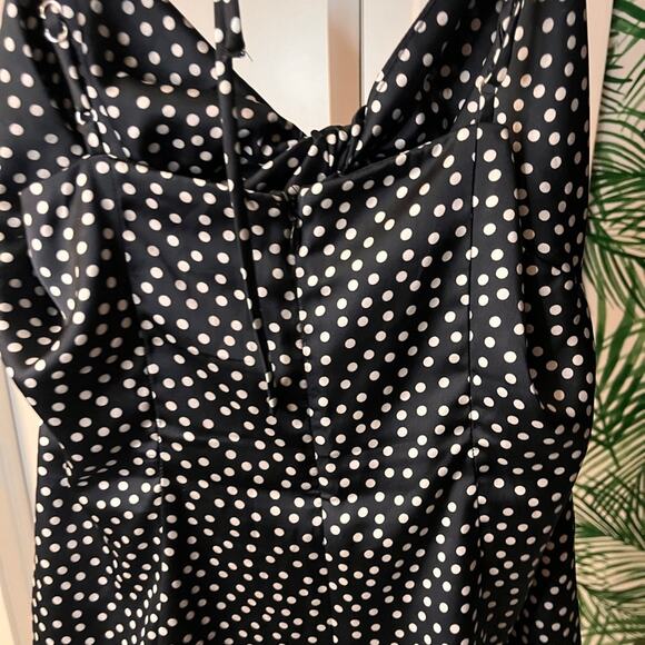 Lovers + Friends Black Polka Dot Trapeze Dress medium - Picture 6 of 12